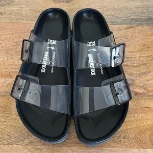 Manolo Blahnik x Birkenstock Collaboration Arizona clear black Sandal Size37